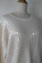 Vine Apparel White Wool Blend Iridescent Sequin Jumper Size M/L