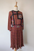 Vintage 80s Diane Freis Georgette Dress Size L