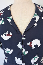 Modcloth Susan Bee Anthony Polar Bear Navy Fit & Flare Dress Size 20