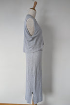 Ripe Maternity Silver Marle Layered Knit Nursing Dress Size M