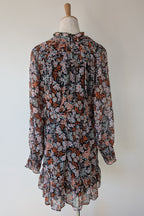 Topshop Floral Print Ruched Mini Dress Sz 14 RRP $80