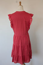 French Connection Geranium Polka Dot 100% Cotton Flutter Sleeve Dress Size 8