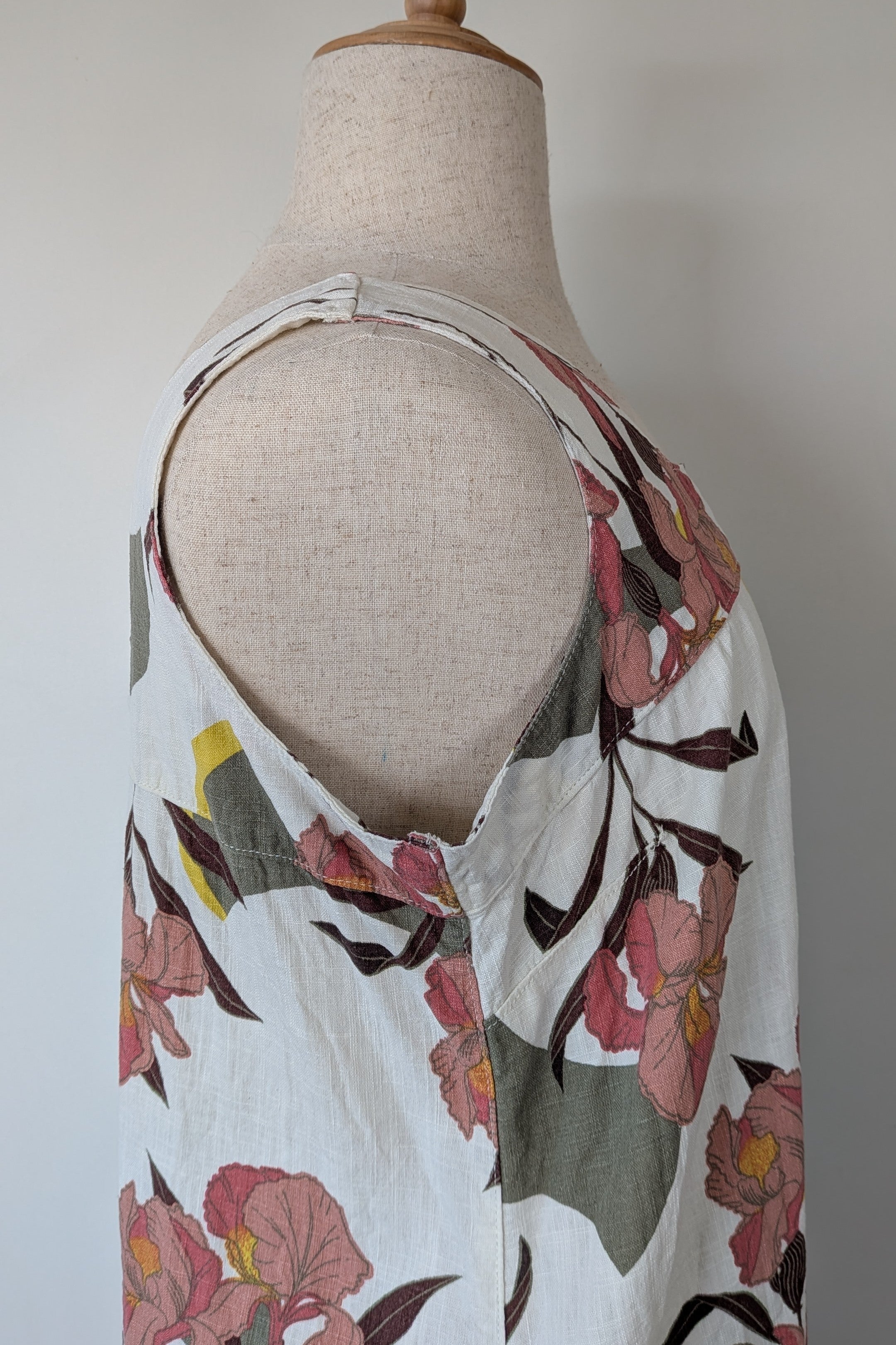 Next Linen Blend Floral Shift Dress Size 20