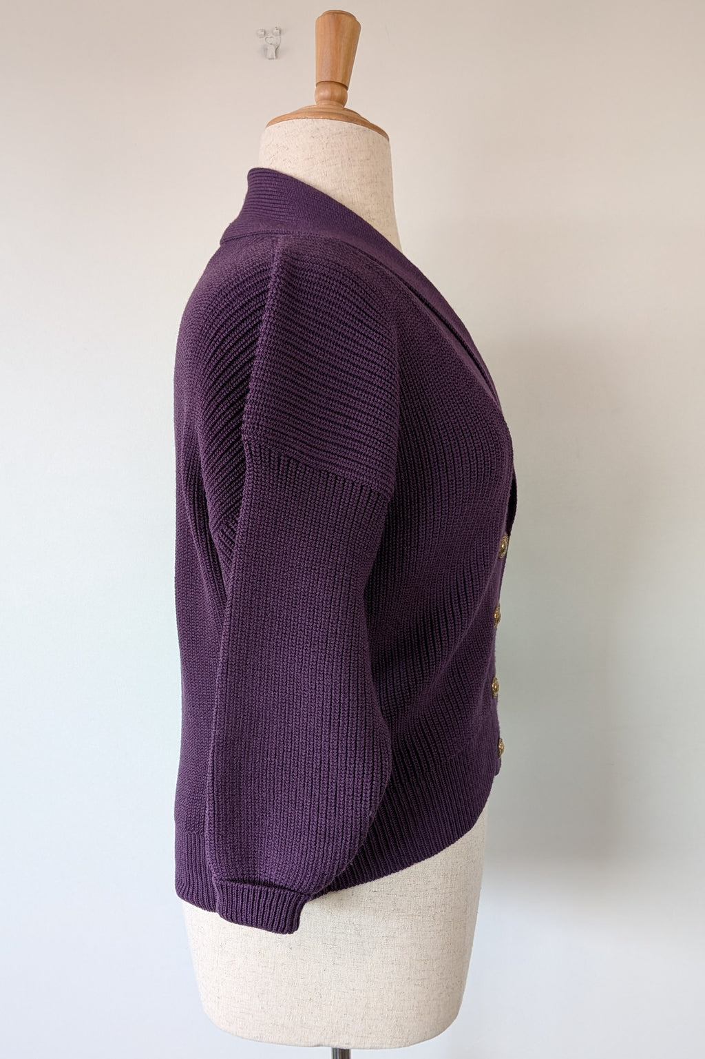 Vintage 80s Casaveen Pure New Wool Purple Cardigan (Made in Tasmania) Size 14