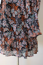 Topshop Floral Print Ruched Mini Dress Sz 14 RRP $80