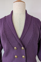 Vintage 80s Casaveen Pure New Wool Purple Cardigan (Made in Tasmania) Size 14