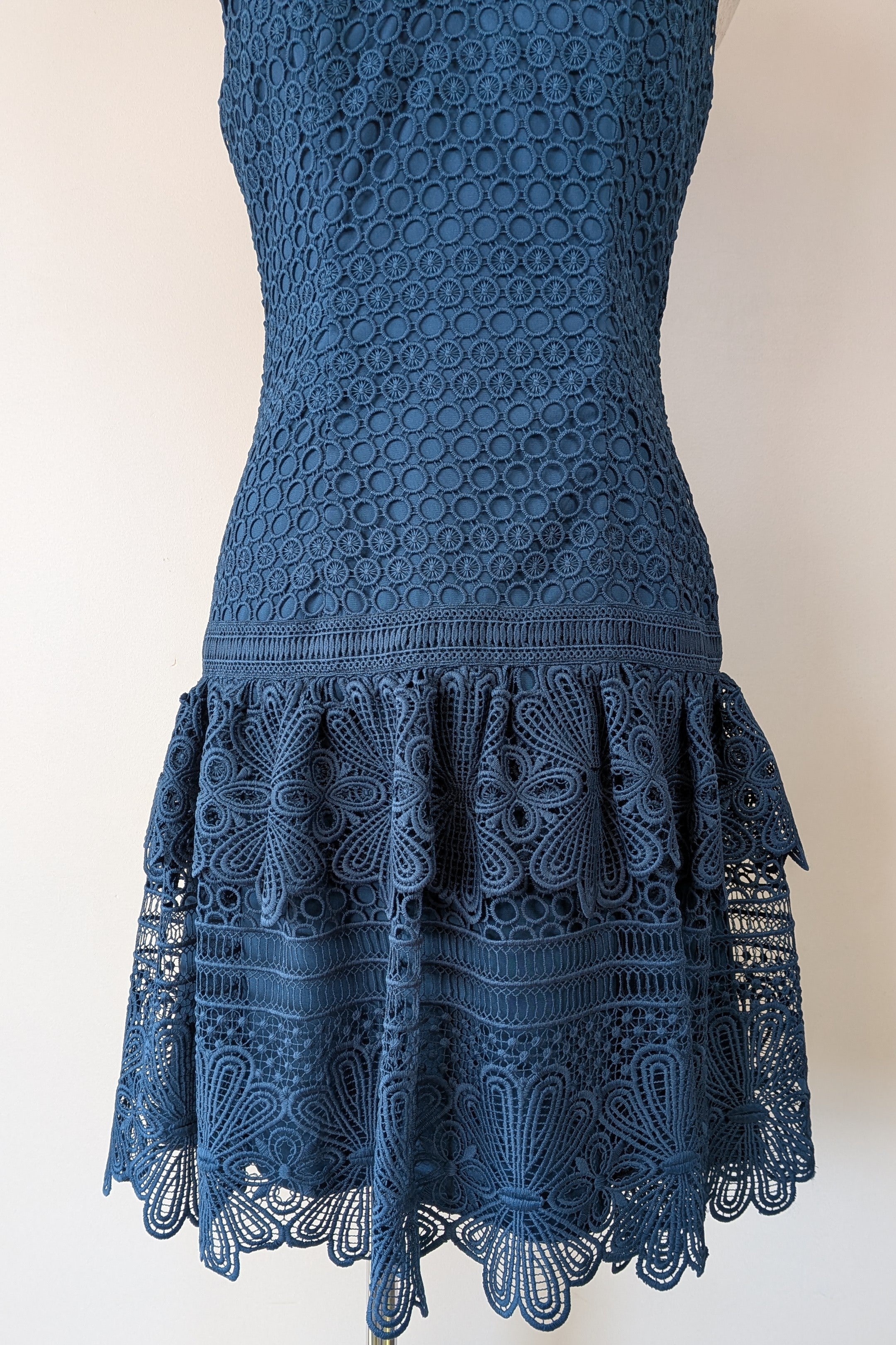 Review Teal Lace Drop Waist Dress Size 6