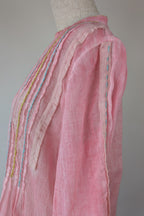 Nemuki Pink Embroidered 100% Cotton Gauze Kurta Tunic Size M