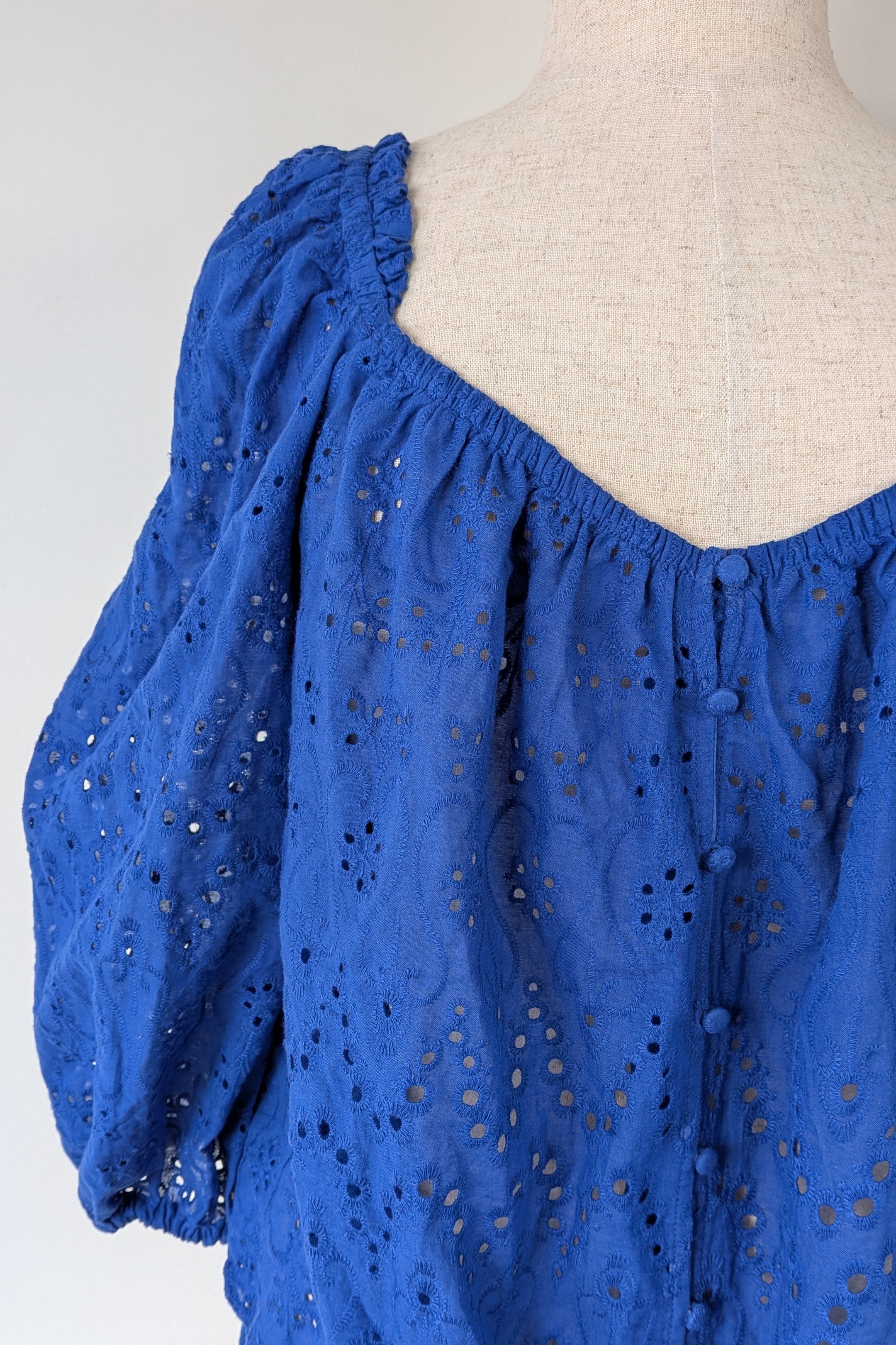 City Chic Cobalt Broderie Top Size L Brand New With Tags RRP $89.95