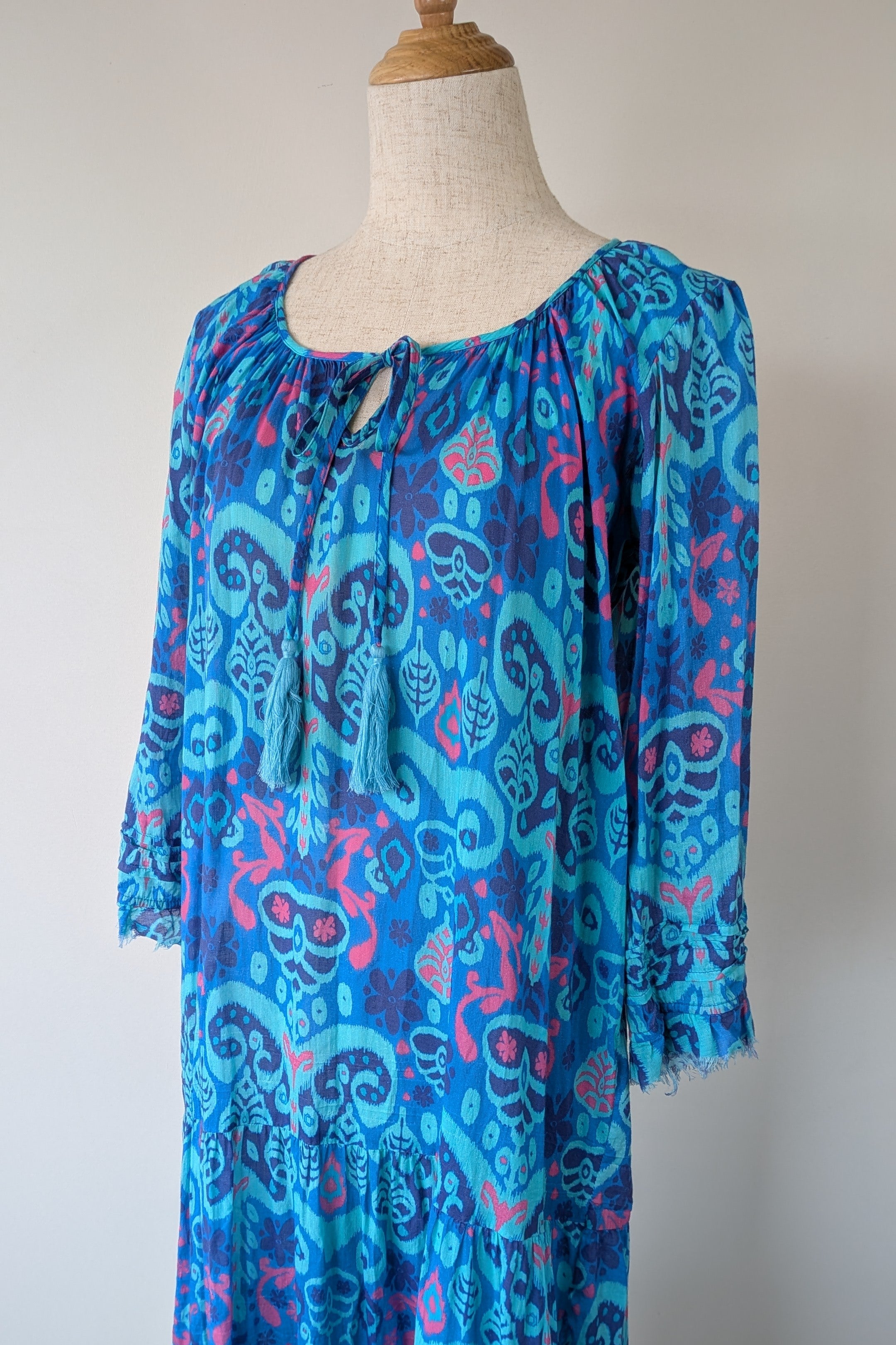 Naudic Cotton Bohemian Midi Dress Size S