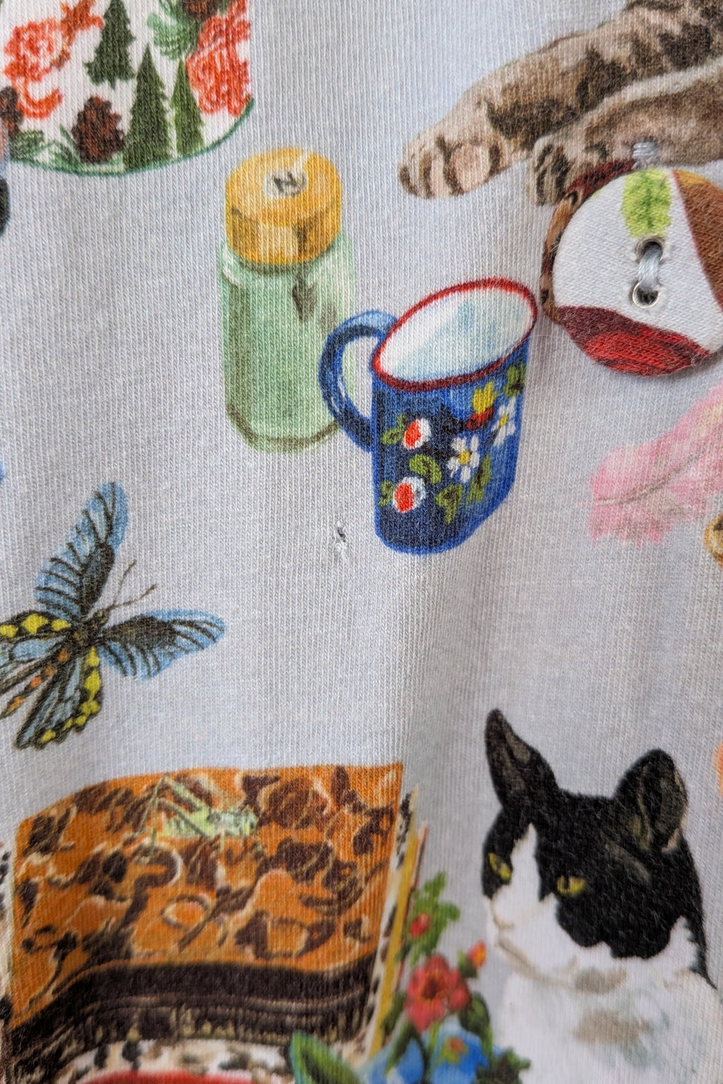 Blue Illusion x Nathalie Lété House of Cats PJ Top Size S