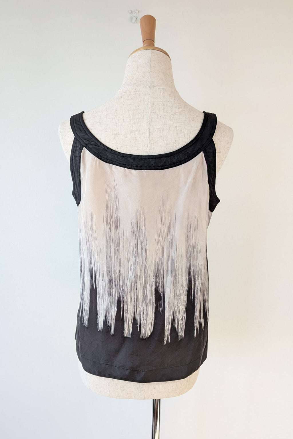 Jane Lamerton Petites Silk Abstract Monochrome Top Size 10