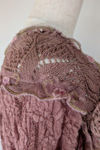 Lace Palace Antique Lace Crochet Pink Fairycore Tunic Top Size S/M