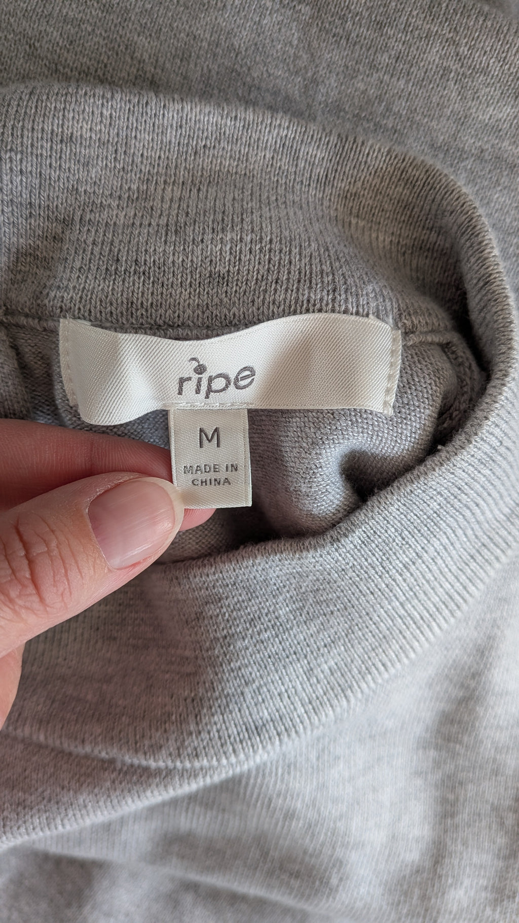 Ripe Maternity Silver Marle Layered Knit Nursing Dress Size M