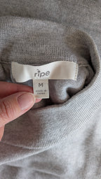 Ripe Maternity Silver Marle Layered Knit Nursing Dress Size M