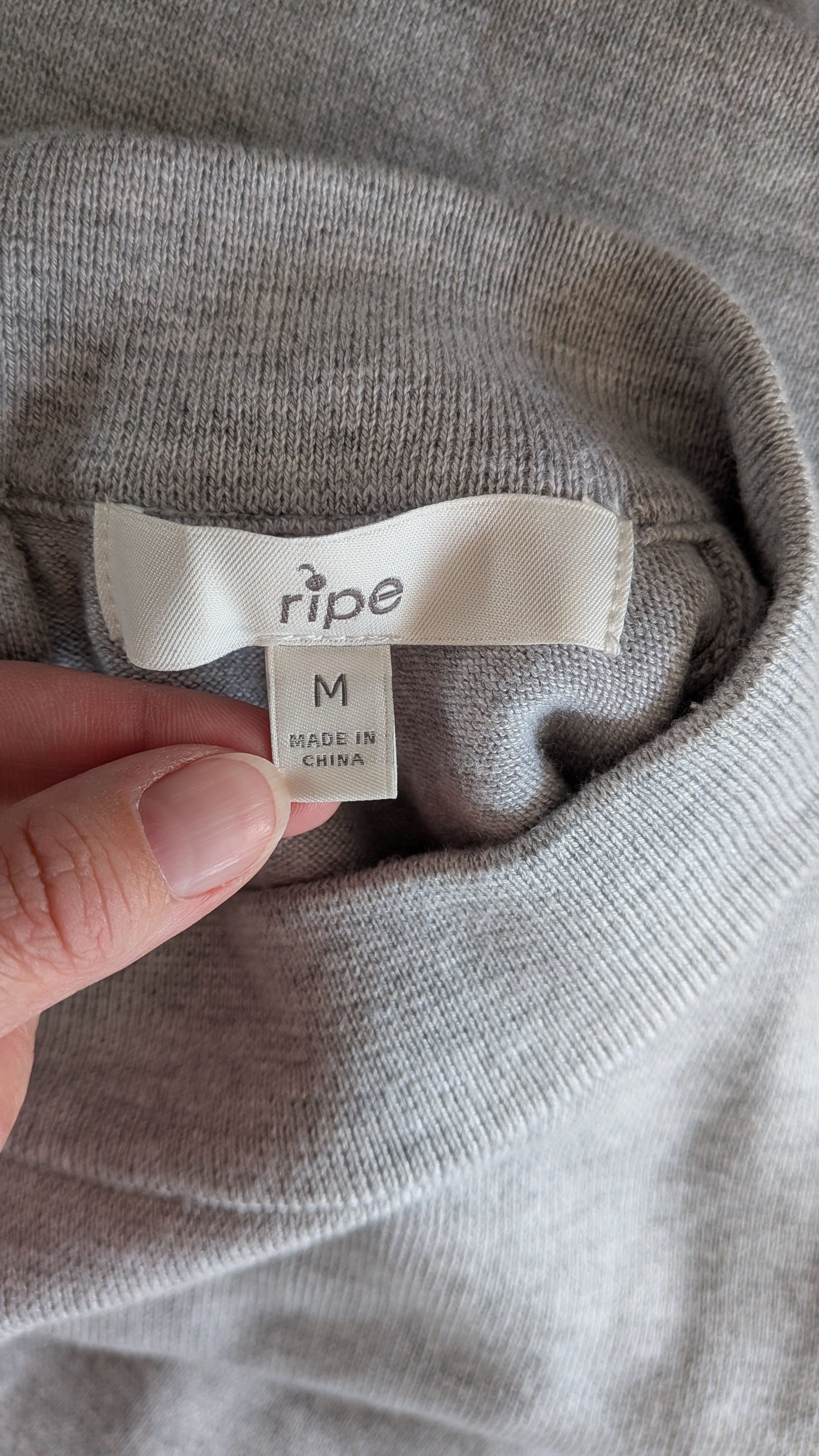Ripe Maternity Silver Marle Layered Knit Nursing Dress Size M