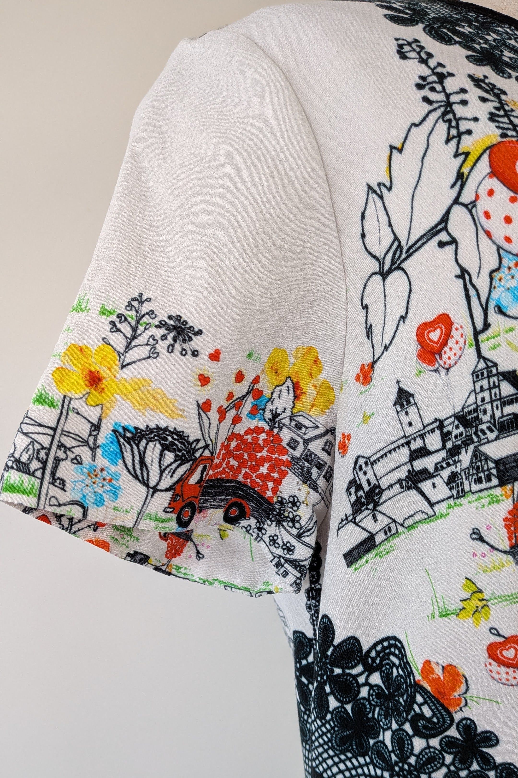 Piccione.Piccione Italian Designer Printed A-Line Dress Size 10/12