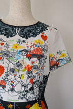 Piccione.Piccione Italian Designer Printed A-Line Dress Size 10/12