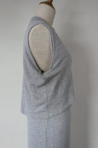 Ripe Maternity Silver Marle Layered Knit Nursing Dress Size M