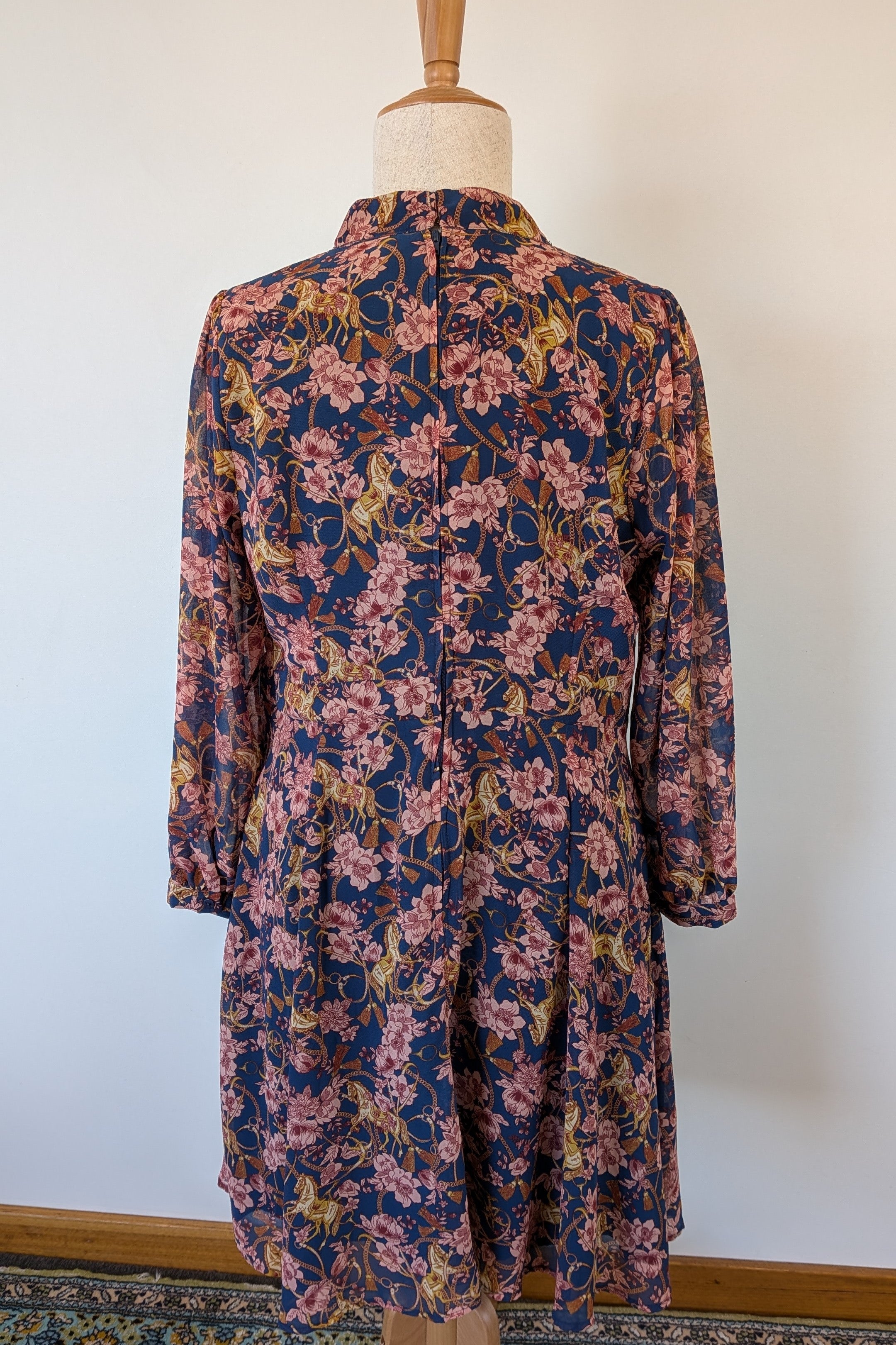 Modcloth Apogee of Elegance Floral & Horse Print Dress Size 22