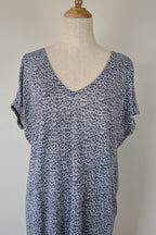 Sportscraft 100% Linen Blue & White Speckled Dress Size 8