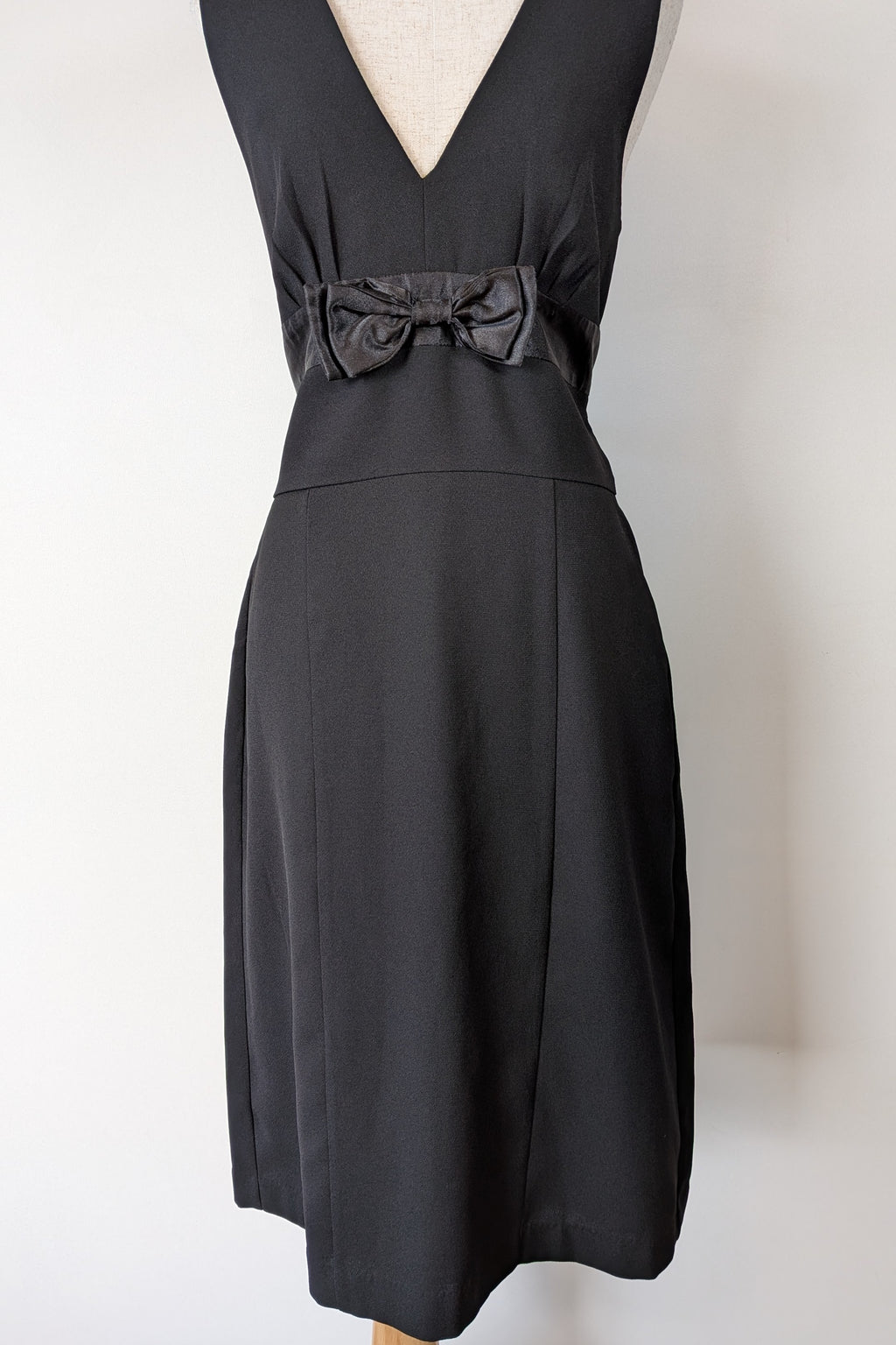 Vintage Y2K Crossroads Sleeveless Black Bow Cocktail Dress Size 12/14