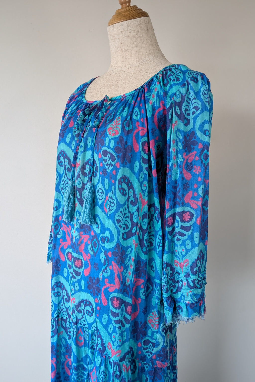 Naudic Cotton Bohemian Midi Dress Size S
