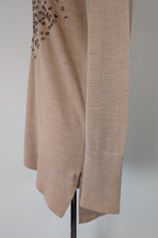 Witchery 100% Merino Wool Champagne Sequin Bead Detail Jumper Size XS
