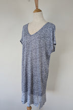 Sportscraft 100% Linen Blue & White Speckled Dress Size 8