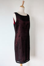 Vintage Y2K Suzanne Grae Red & Black Overlay Dress Size 12