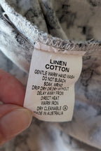 Veducci Linen Blend Floral Monochrome Dress Size 10