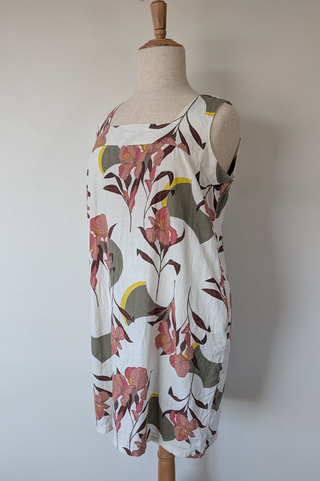 Next Linen Blend Floral Shift Dress Size 20