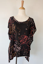 Vintage Y2K Kingan Jones 100% Silk Abstract Dot Top Size 12
