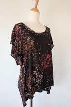 Vintage Y2K Kingan Jones 100% Silk Abstract Dot Top Size 12