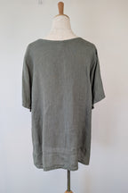 Dolce Vita Italian Linen Top in Khaki One Size