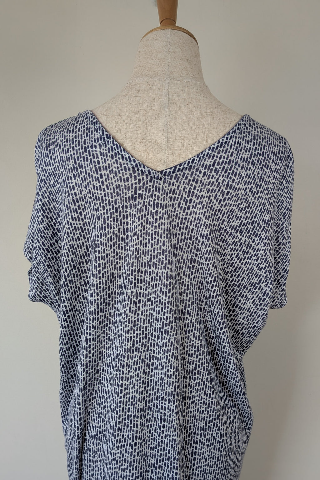 Sportscraft 100% Linen Blue & White Speckled Dress Size 8