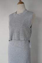 Ripe Maternity Silver Marle Layered Knit Nursing Dress Size M