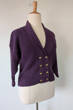 Vintage 80s Casaveen Pure New Wool Purple Cardigan (Made in Tasmania) Size 14