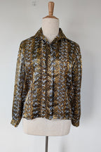Vintage 90s Talkabout Leopard Print Shirt Size L