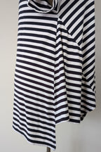 Virtuelle Gold Sequin Spot Stripe Handkerchief Hem Top Size XS