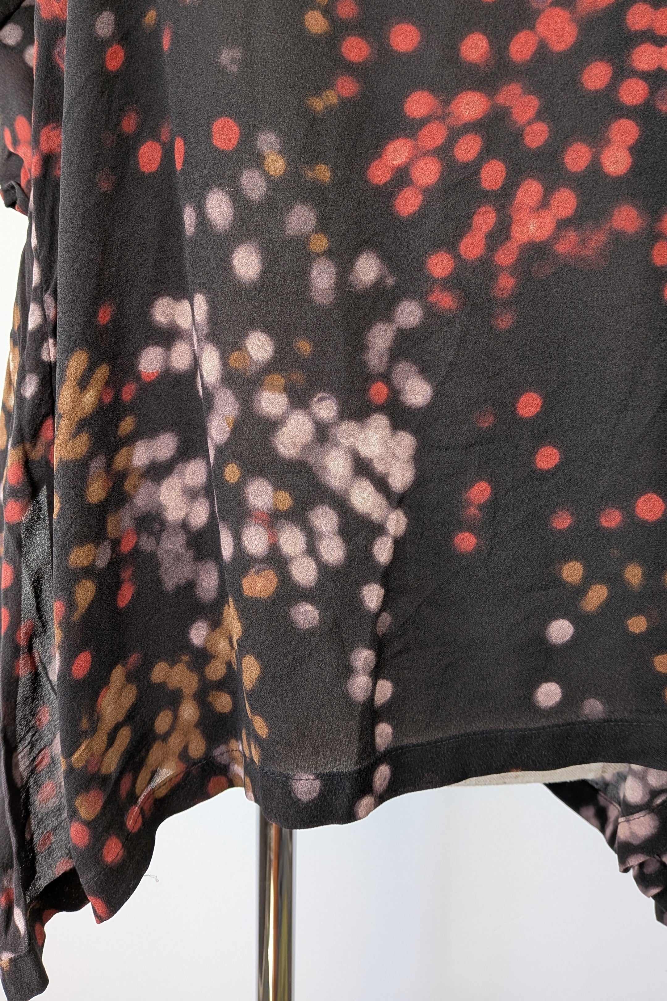 Vintage Y2K Kingan Jones 100% Silk Abstract Dot Top Size 12