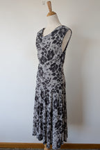 Vintage Y2K Tea Berry Floral Lace Cowl Neck Dress Size 8/10
