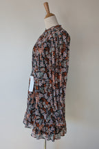 Topshop Floral Print Ruched Mini Dress Sz 14 RRP $80