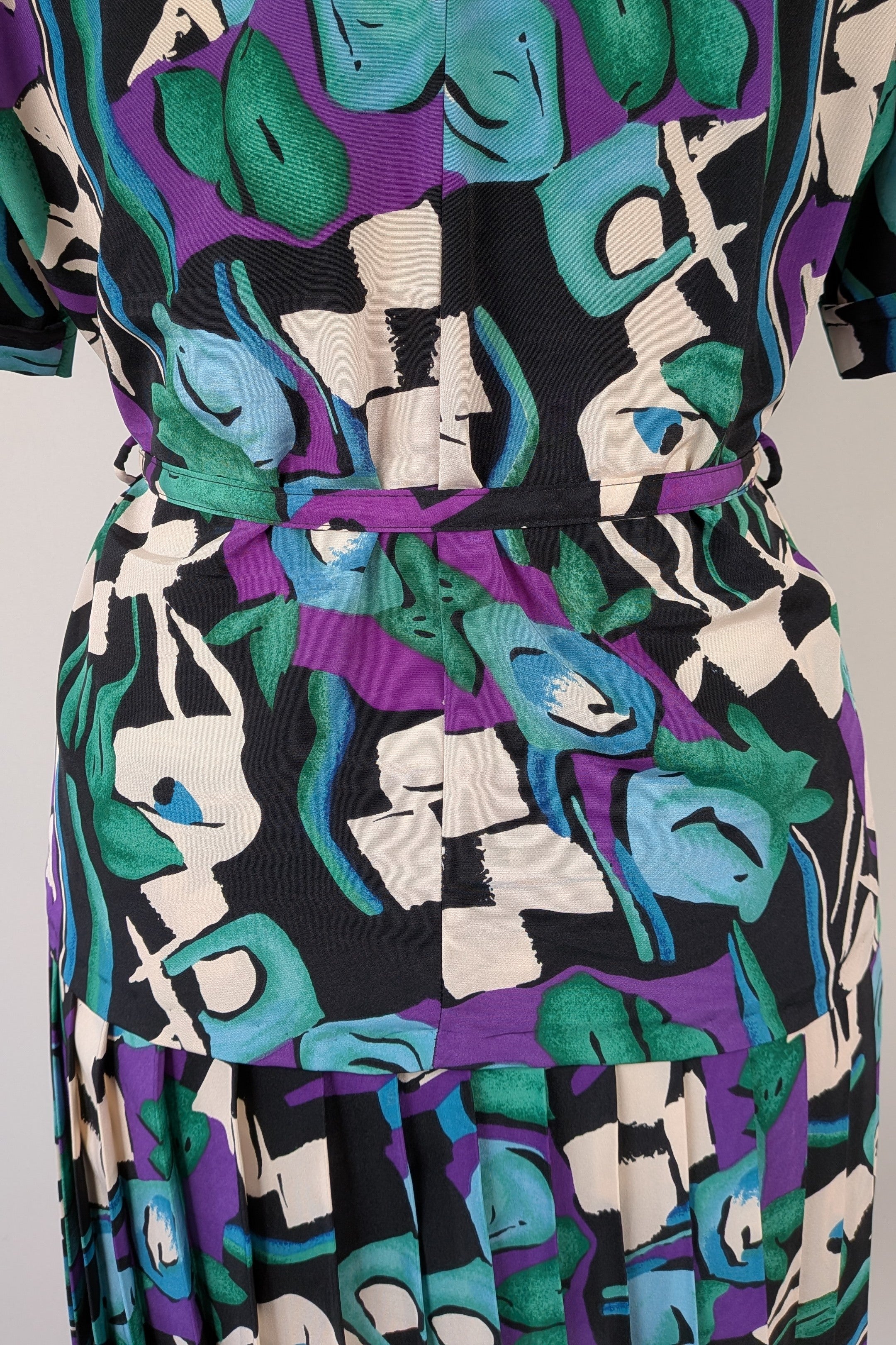 Vintage 80s Styled By Antonia Abstract Pattern Dress Size 16