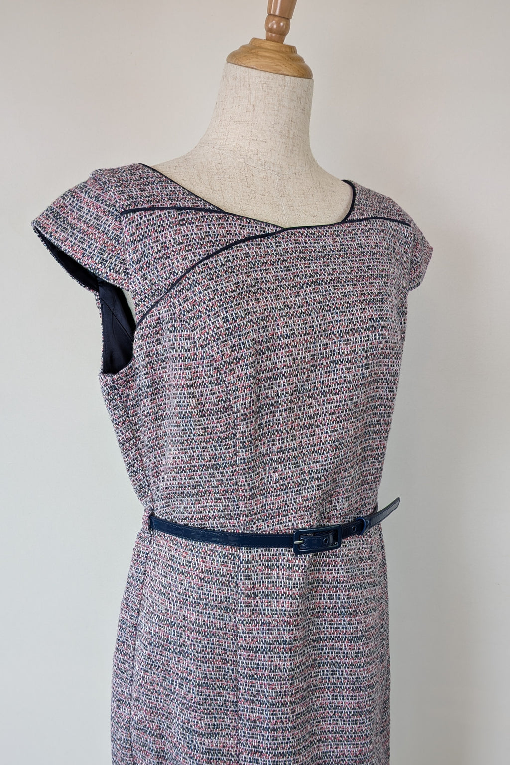 Review Tweed Pencil Dress with Belt Size 12