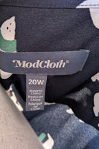 Modcloth Susan Bee Anthony Polar Bear Navy Fit & Flare Dress Size 20