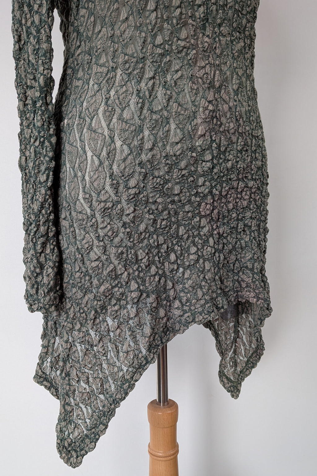 Vintage Y2K Envy Me Green Bouclé Weave Tunic One Size