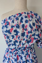 Witchery Linen One Shoulder Watercolour Print Midi Dress with Cut Out Size 16