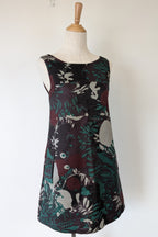Vintage Cue Botanical Print Shift Dress Size 6