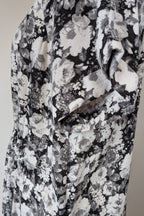 Veducci Linen Blend Floral Monochrome Dress Size 10